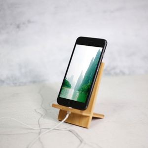 Creative Modern Bamboo Phone Charging Stand for Home Office & Apartment Use - Product Image 1