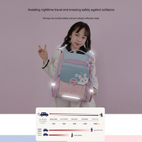 Mochila Escolar para Niños con Protección Espinal, Ultraligera, Transpirable, con Correas de Malla de Nido de Abeja, Apertura de 180 Grados, Reflectante y Antideslizante