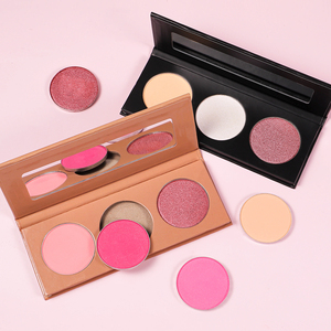 Venta al por mayor OEM logotipo personalizado maquillaje vegano Etiqueta Privada DIY 3 colores maquillaje resaltador contorno bronce paleta de rubor - Product Image 3