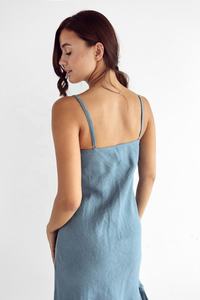 Elegante Casual sin mangas desgaste inferior de mujer de lino puro playa vestido hermosa ropa de verano espaguetis Correa vestido de - Product Image 3