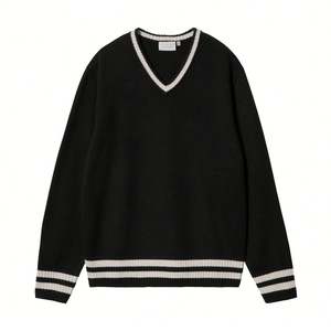 Vente en gros de streetwear vêtements de sport col en V golf personnalisé à manches longues 100% polyester pull pour hommes vêtements de sport - Product Image 1