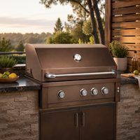 Barbecue à gaz encastrable haut de gamme 36 pouces 3B en acier inoxydable avec 4 brûleurs et allumage électronique