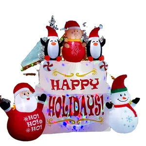 9ft giáng sinh Santa Snowman Inflatable trang trí sân vườn với đèn LED thích hợp cho trong nhà ngoài trời Vườn giáng sinh trang trí