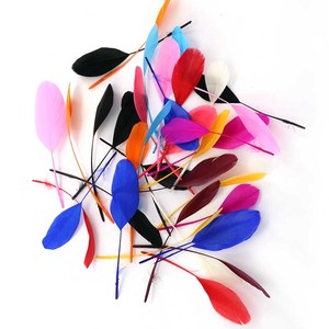 Plumas de Ganso de 13-17 cm, Teñidas a Rayas, Multicolores, Venta al por Mayor Directa de Fábrica para Decoración de Eventos - Product Image 2