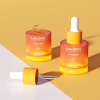 Mattierte Farbige Einzigartige Dickbodige Glas-Serumflasche 30ml Luxuriöse Glas-Kosmetikflasche für Körperöl mit Pumpe Hautpflege-Verpackung