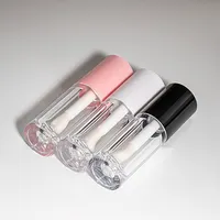 6Ml Transparante Kleur Deksel Lipgloss Buis Make Plastic Fles Grote Borstelkop Lip Glazuur Lippenstift Buis