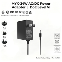 Adaptateur d'alimentation étanche MYIXI 4,00 mm x 1,7 mm 240 V 12 V CC 2 A 14,3 V 1,6 A pour CCTV, en matériau PC