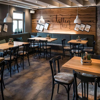 Meubles de restaurant modernes de haute qualité Chaises et tables en cuir en bois et métal durables pour les cafés et les hôtels en plein air