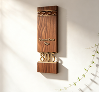 Plaque de porte en pierre de travertin naturel, éclairée par LED, durable et luxueuse, pour numéro de maison, personnalisable, pour hôtel, adresse de chambre, décoration