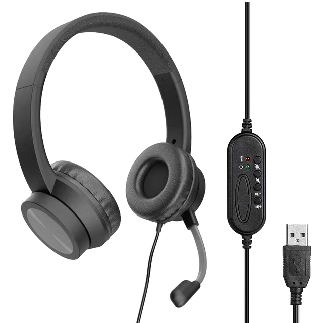 Usb16 Wholesale microphone Headset 2024 Headphone Headset Wired Over Ear Custom Earphones for Office TV