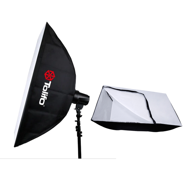 TOLIFO 60*90cm LED Tricolor Light Flash Diffuser Photography Lighting Softbox with Stand for Studio and Outdoor Photography