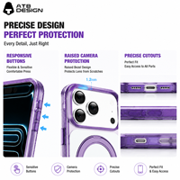 Coque magnétique transparente ATB pour iPhone 18 Pro Max avec béquille en métal, anti-jaunissement, hybride PC TPU, antichoc