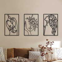 Métal Ligne Art Fleur Mur Cadres Décoration Esthétique Chambre Décor Nordique Décor À La Maison