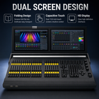 Consola de Iluminación con Pantalla Táctil Plegable Dual de 15.6 Pulgadas, DMX512, Art Net, SACN, SSD de 128 GB, I7, 8 GB, UPS, MIDI, SMPTE, para KTV, Bares, Fiestas, Escenarios