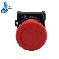 XDL22-ES542 Bouton-poussoir d'arrêt d'urgence à verrouillage, forme champignon, rouge, 22 mm, 1NC, déverrouillage par torsion, IP67, 220V, 10A