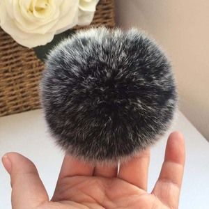 <span class=keywords><strong>Pompon</strong></span> en vraie fourrure de lapin de 6 cm avec boucle élastique pour chapeaux, <span class=keywords><strong>porte</strong></span>-clés et artisanat DIY - Product Image 3