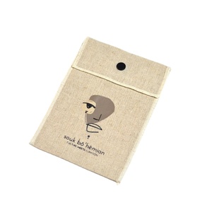 Sac d'emballage pour boucles d'oreilles, bagues et colliers, en toile de jute écologique, avec séparateur, impression personnalisée - Product Image 4