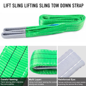 グリーンフラットウェビングスリングベルト2T <span class=keywords><strong>60MM</strong></span>フラットポリエステルリフティングウェビング - Product Image 2