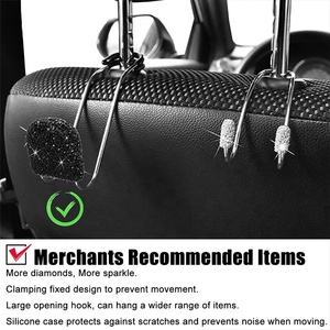 Tự Động Trang Trí Nội Thất Lưu Trữ Rhinestone Hanger Lưu Trữ Organizer Xe Purse Hooks Chủ Cho Tựa Đầu - Product Image 5