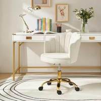 Chaise de bureau pivotante moderne avec réglage en hauteur, pieds en chrome doré, chaise élévatrice en forme de fleur - Prix d'usine, chaise de travail de loisirs