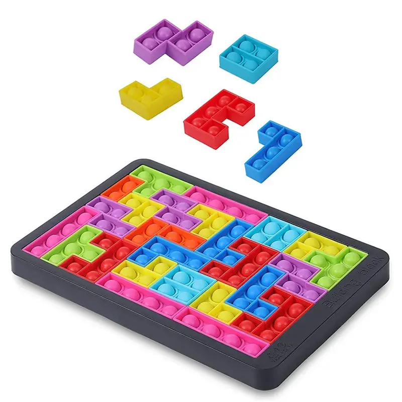 Wholesale Amazon Best Selling Decompression Toys Sensory jigsaw Blocks Games stress kids 3 In 1 Puzzle building block fidget toy