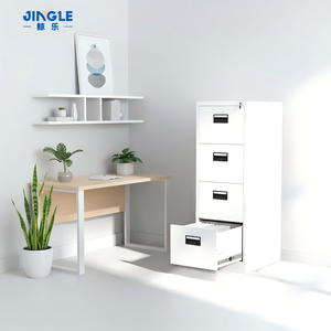 Armoire de classement métallique de haute qualité à 4 tiroirs avec serrure, armoire de bureau en acier en <span class=keywords><strong>gros</strong></span> avec poignée encastrée pour dossiers A4 et FC - Product Image 2