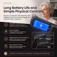 Écouteurs sans fil Bluetooth FM à conduction active avec micro, réducteur de bruit, pour le sport, avec bandeau en mousse pour appareil auditif et support de batterie