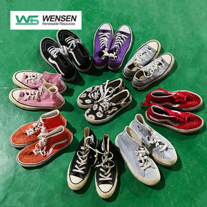 Commercio all'ingrosso di seconda mano Muti <span class=keywords><strong>Color</strong></span> alta Top Sneaker in tela da donna in gomma Sole allacciate scarpe di tela Casual da donna - Product Image 4