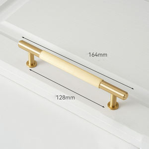 Perlengkapan Furnitur Minimalis Italia dari Kuningan Padat, Lapisan Emas Brushed, Lubang Tunggal Panjang, untuk Lemari Pakaian, Sepatu, dan Kabinet Dapur - Product Image 6