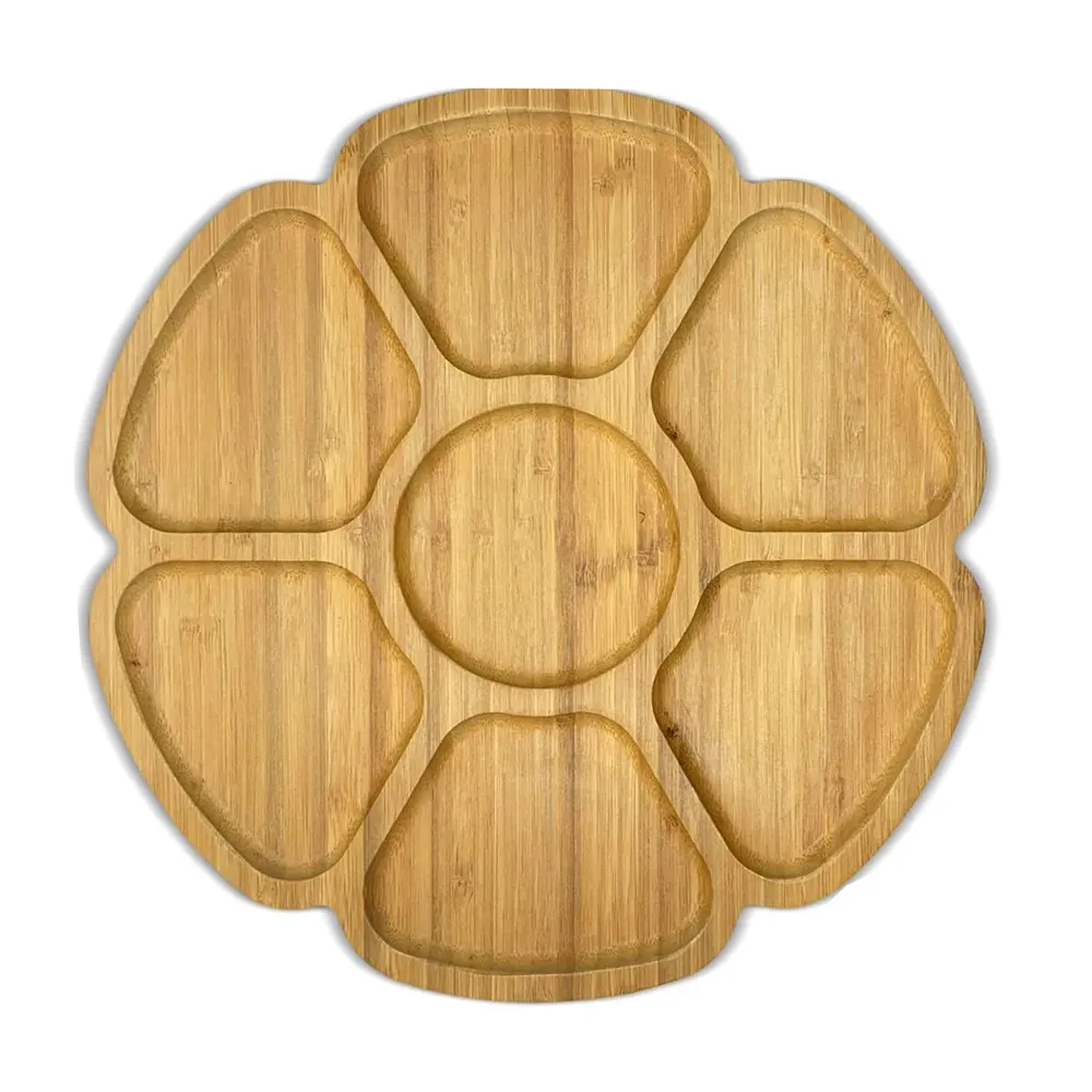 Bamboo Plates Bamboo Tray 12 Inches Fruit platters Snack Tray Party Dinner Plates Candy Tray