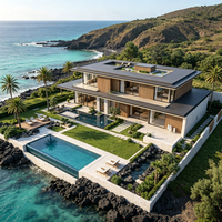 Villa modulaire à plusieurs étages en structure acier avec piscine, villa résidentielle préfabriquée moderne