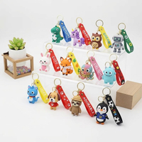 Groothandel op maat gemaakte 3D schattige cartoon PVC sleutelhanger epoxy zacht rubber tas auto hanger voor klauwautomaat prijs promotioneel cadeau