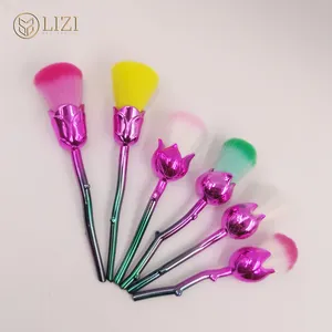 top quality DIY pretty flower rose makeup brush set beauty personal care cosmetic tool new trending make up brush manufacturer