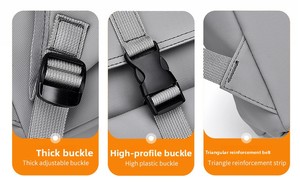 Sac à dos d'extérieur en jean et nylon imperméable grande capacité avec bretelles courbées pour hommes et femmes, décontracté, simple, pour étudiants, pour ordinateur portable, couleur unie - Product Image 5