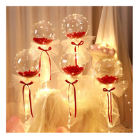 Ballons à DEL bobo d'anniversaire en plastique de couleur standard à bulles de décoration pour fête de mariage avec logo personnalisé