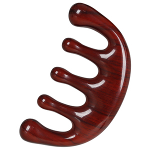 Harz Dicker Zahn massage kamm Meridian Massage gerät Holzmaserung Haar bürste mit Logo Mini Kopfhaut massage Luxus Haarkamm Werkzeuge - Product Image 1