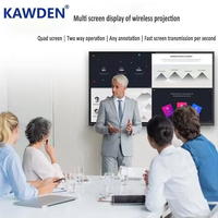 Monoblock papan putih LCD interaktif 65 inci Windows 10 Quad Core laptop digunakan Intel TFT untuk konferensi bisnis hitam putih