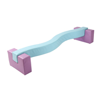 Balken de Equilibrio Ergonómico Curvo Izquierdo y Derecho con Marco de Madera, Juguete de Entrenamiento de Coordinación, Equipo de Ejercicio Físico para Interiores