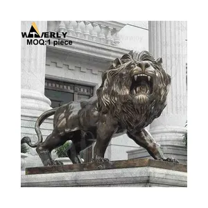 Waverly Outdoor Park Full Of fangs Open Your Mouth And Roar Angrily Animal Statue A Majestic Bronze Lion Sculpture For Sale