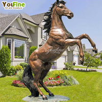 Statue de cheval en bronze réaliste YouFine, taille réelle, sculpture de jardin extérieure