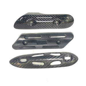 Protection de tuyau d'échappement universelle en fibre de carbone, bouclier thermique pour tuyau d'échappement de moto tout-terrain 4 temps - Product Image 1