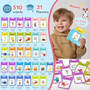 Tarjetas de Memoria Interactivas Bilingües en Español e Inglés, 510 Palabras Visuales, Aprendizaje del Abecedario y Números, Juguetes Montessori para Terapia del Habla - Product Image 3