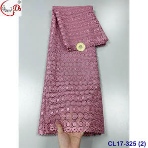 Vente en gros d'usine, nouveaux modèles de dentelle guipure soluble dans l'eau, tissu durable pour femmes africaines, 5 yards, robes à porter - Product Image 2