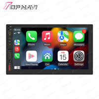 TOPNAVI Autoradio Android 7 pouces à écran tactile avec CarPlay sans fil, caméra intégrée, GPS, 1DIN, compatible avec Mustang et plus encore