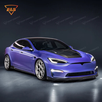 Kit Completo de Carrocería para Automóvil, Piezas de Tuning Exterior, Kit de Carrocería para Tesla Model S, Actualización a Estilo V, Kit de Carrocería de Fibra de Carbono Seca, Kit Aerodinámico