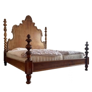 American Retro Solid Wood <strong>Bed</strong> 1.8 Meters Carved Double <strong>Bed</strong> Master Bedroom Renaissance High-end French Country <strong>Pillar</strong> <strong>Bed</strong> - Product Image 6