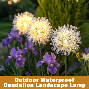 Lámpara LED de paisaje tipo diente de león DC12V de fábrica en el extranjero, IP65 impermeable, personalizable, con estaca de aluminio para jardín, patio y camino. - Product Image 2
