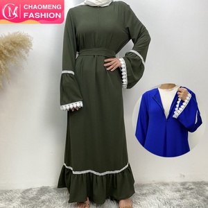 6770# Versatile Bubble Chiffon New Dress Splice Pretty White Flower Lace With Front Zipper and Side Pockets Classy Women Dress - Product Image 3