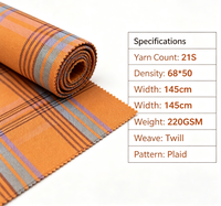 Tissu tissé en stock usine, teint en fil, à carreaux, extensible TR, épais et respirant, 220 GSM, largeur 57/58 pouces, 98% polyester 2% élasthanne