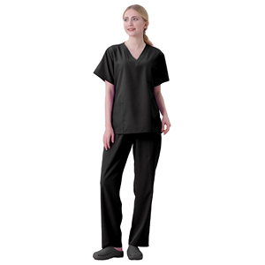 Col en V poches supérieures 4 voies extensible nouveau Style soins infirmiers gommage extensible doux infirmière survêtement uniformes médicaux unisexe gommage ensemble - Product Image 4